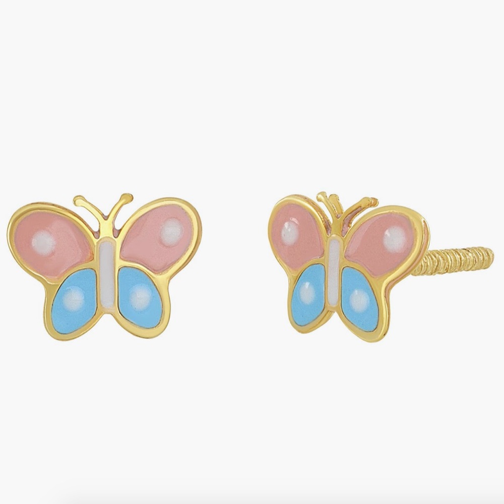 14k gold Bony Levy Butterfly Earrings 14k gold and enamel